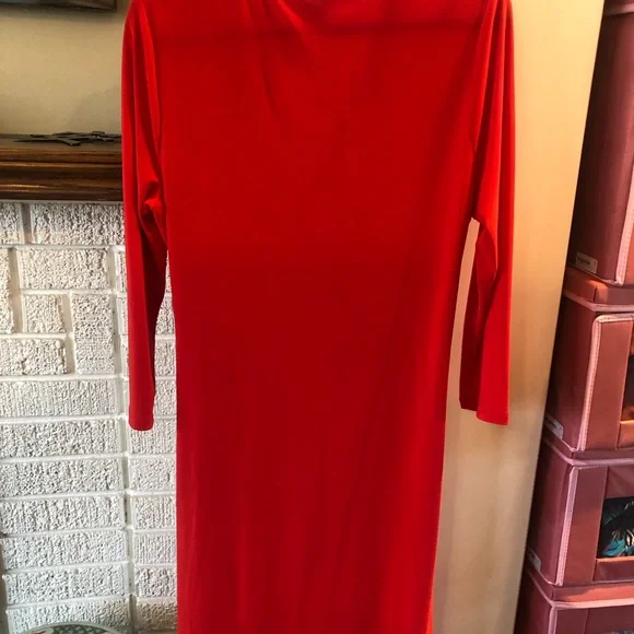 Anne Klein Red Long sleeve wrap dress Size 14 - Picture 2 of 4